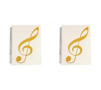 MQODLFP 2X Sheet Music Folder, 60 Pages Capacity, Sheet Music/Holder,Fits Letter Size A4, Writable & Detachable(White)