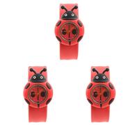 MQODLFP 3X Child Boy Girl Ladybug Adorable Cartoon Silicone Watch - Color: Red