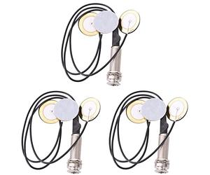 MQODLFP 3X Piezo Contact Microphone 3 Transducer Pickups with End Pin Jack for Kalimba