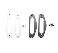 MQODLFP 4 Pcs Guitar Pickup Frame Mounting Ring Single Coil Metal Flat Humbucker Pickup Ring (Black&Silver)