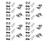 MQODLFP 40Pcs Metal Strap Buttons End Pins with Mounting Screws for Electric Acoustic Guitar, Bass,Ukulele