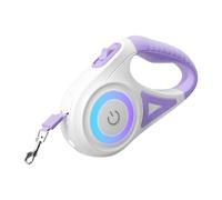 MQODLFP 5M Retractable Dog Leash with LED Flashlight, DurableNylon Lead, Adjustable Control for Pet Walking and Running C