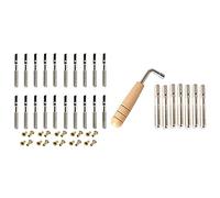 MQODLFP 7Pcs Tuning Pins with L-Shape Tuning Wrench with 20Pcs Lyre Harp Tuning Pin Nails and 20 Pcs Rivets Set