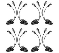 MQODLFP 8Pcs Music Stand Light Clip on LED Book Lights Dual Arm Reading Lights for Books in Bed 360 Degree Adjustable Clip
