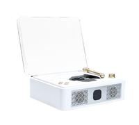 MQODLFP Bluetooth Desktop CD Players for Home Built-in Speakers Rechargeable Headphone Jack Vintage CD Player White