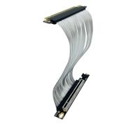 MQODLFP PCIe 5.0 X16 GPU Graphics Card Extension Cable PCI-E 5.0 Gen5 64GB/S Silver-Plated Cable 90°Right Angle Riser Cable 15cm