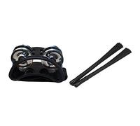 MQODLFP Percussion Foot Tambourine with Metal Jingles with 2Pcs Cajon Brush Telescoping Drum Brushes Nylon Sticks Percussion
