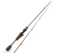 MQPALZKD 1.39 Meter Carbon Solid Wood Handle Road Rod, Catapult Fishing Rod, Straight Handle Gun Handle Rod(Argento)