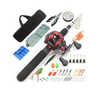 MQPALZKD 1.65 M Short Festival Contraction Road Sub-carbon Fishing Rod Water Drop Wheel Fishing Gear Set(D)