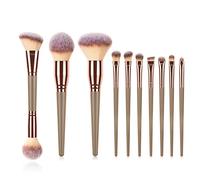 MQPALZKD 10 Makeup Brush Set and Face Brush Big Hair Makeup Soft Hair Tool(Argento)
