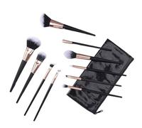 MQPALZKD 10 pieces of black portable makeup brush set powder blusher brush eye shadow brush makeup tools