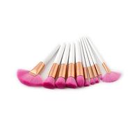 MQPALZKD 10 Wooden Handles On The Goods, A set Of Professional Cosmetic fan Makeup Brush Set(D)