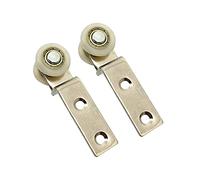 MQPALZKD 10Pcs 2.55x0.74inch Bend Pipe Metal Bearing Pulley Block with Two Plastic Wheel for Sliding Door Window Cabinet