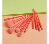 MQPALZKD 10pcs Candy Color Makeup Brushes Set Foundation Eyeshadow Blushes Blending Brush Beauty Make Up Brush Cosmetic Kits Tool(Argento)