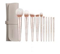 MQPALZKD 10pcs Long Rods Wooden Handle Makeup Brush Set Foundation Concealer Loose Powder Eyeshadow Blush Brushes