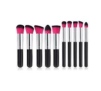 MQPALZKD 10Pcs Portable Fashion Multifunctional Soft Makeup Brush Set 3cm/1.2inch Wood Makeup Tool(Argento)