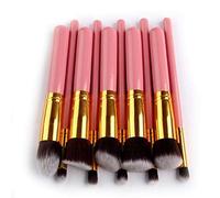MQPALZKD 10Pcs Portable Fashion Multifunctional Soft Makeup Brush Set 3cm/1.2inch Wood Makeup Tool(F)