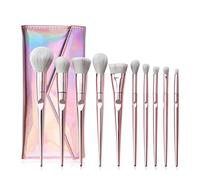 MQPALZKD 10Pcs Pro Makeup Brushes Set Eye Shadow Eyebrow Brushes With PU Case Blending Face Makeup Cosmetic Tools