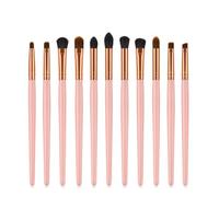 MQPALZKD 11 x makeup brush eye set eye shadow eyebrow brush wood handle powder gold makeup tool