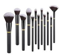 MQPALZKD 12 pieces of black makeup brush set powder brush concealer brush eye shadow eyebrow brush beauty tools