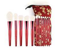 MQPALZKD 12 Rose Red Makeup Brushes Set Beauty Makeup Tools Complete Set Blush Eyeshadow Brushes
