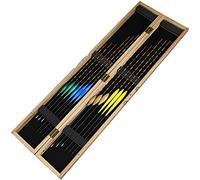 MQPALZKD 12pcs Balsa Wood Fishing corks Angling Tackle Tool Accessoris Bobbers with Paulownia Wood Box