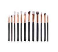 MQPALZKD 12Pcs Professional Eyes Makeup Brushes Set Wood Handle Eyeshadow Eyebrow Eyeliner Blending Smudge Brush(Argento)