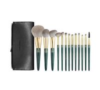 MQPALZKD 13pcs Long Pole Wooden Handle Makeup Brush Set Loose Powder Blush Highlighter Lip & Eyebrow Set