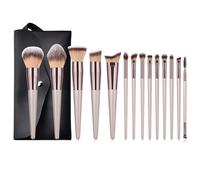 MQPALZKD 14 champagne makeup brushes with bag, 14 champagne set beauty tools