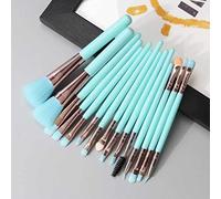 MQPALZKD 15Pcs Professional Makeup Brushes Set Fluorescent Series Wood Handle Foundation Blending Brush Face Beauty Cosmetic Tools(Argento)