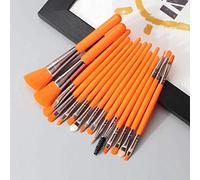 MQPALZKD 15Pcs Professional Makeup Brushes Set Fluorescent Series Wood Handle Foundation Blending Brush Face Beauty Cosmetic Tools(A)