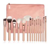 MQPALZKD 15pcs Rose Gold Makeup Brush Set Fiber Hair Beauty Tool Set Brush(D)