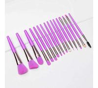 MQPALZKD 16pcs makeup brushes Set fluorescent series Eye Shadow Blending Eyeliner Eyebrow Make up Brush Neon Brush beauty tools(Argento)