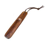 MQPALZKD 2PCS 15.5cm Solid Wood Shoehorn Portable Craft Long Handle Shoe Lifter Shoes Accessories Natural Wooden Horn