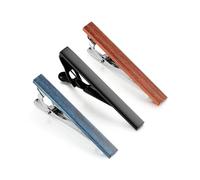 MQPALZKD 3PCS Man Tie Clip Set With Box For Men Wood To Shirt Gift Jewelry Men's Cuff