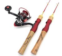 MQPALZKD 58cm Ice Fishing Rod Spinning Wheel Combination Winter Fishing Rod Boat Rod Raft Rod(Argento)