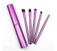 MQPALZKD 5pcs Professional Travel Portable Mini Eye Makeup Brushes Set Smudge Eyeshadow Eyeliner Eyebrow Brush Lip Make Up Brush kit(Argento)