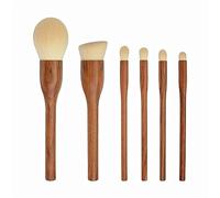 MQPALZKD 6pcs Sandalwood Makeup Brush Set Loose Powder Brush Eyeshadow Brush Soft Vintage Brushes