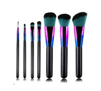 MQPALZKD 7 Colorful Makeup Brushes Set Gradient Wooden Handle Beauty Makeup Brush Set Eyeshadow Brush