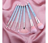MQPALZKD 7 Pcs Glitter Makeup Brushes Set Crystal Handle Foundation Eyebrow Eyeliner Face MakeUp Brush Set(3-pack)