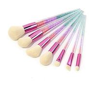 MQPALZKD 7pcs Makeup Brushes Set Crystal Handle Blush Foundation Eye Shadow Eyebrow Cosmetic Brush Make up Brushes Tools(Argento)