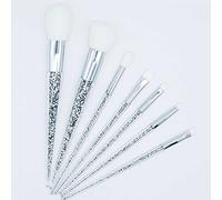 MQPALZKD 7pcs Sliver Crystal Makeup Brushes Set Foundation Blending Eye Face Brush Makeup Tool Kit(Argento)
