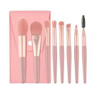 MQPALZKD 8 mini makeup pcs Convenient travel powder eye shadow brush Multi functional beauty tools(Argento)