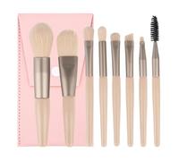 MQPALZKD 8 mini makeup pcs Convenient travel powder eye shadow brush Multi functional beauty tools(Argento)