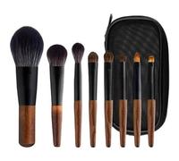 MQPALZKD 8pcs Makeup Brushes Walnut Handle Set Pointed Color Brushes Mini Eyeshadow Brushes