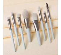MQPALZKD 8Pcs Portable Eyes Makeup Brush Set Wood Handle Eyebrow Foundation eyeshadow Brush Blending Brush Women Beauty Tools(G)