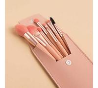 MQPALZKD 8Pcs Portable Eyes Makeup Brush Set Wood Handle Eyebrow Foundation eyeshadow Brush Blending Brush Women Beauty Tools(Argento)