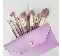 MQPALZKD 9pcs Makeup Brushes Set Wooden Handle Soft Fiber Hair Makeup Brushes for Touch Up and Loose Powder