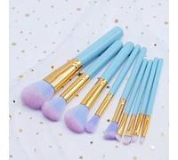 MQPALZKD 9pcs Wood Handle Lovely Makeup Brush Set Cute Foundation Blending Brushes Cosmetic Beauty Make Up Tool