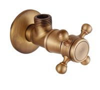 MQPALZKD Antique Brass Triangle Valve Water Control Bathroom Tap 1/2 * 1/2 Retro Stop Out Angle